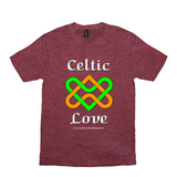 Celtic Love Heart Knot heather red T-Shirt sizes XS-S