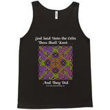 God Said Unto the Celts, Thou Shall Knot . . . And They Did Celtic Knotwork Panel black tank top sizes XS-L