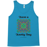 Have a Knotty Day Celtic Knotwork Panel neon blue tank top sizes XL-2XL