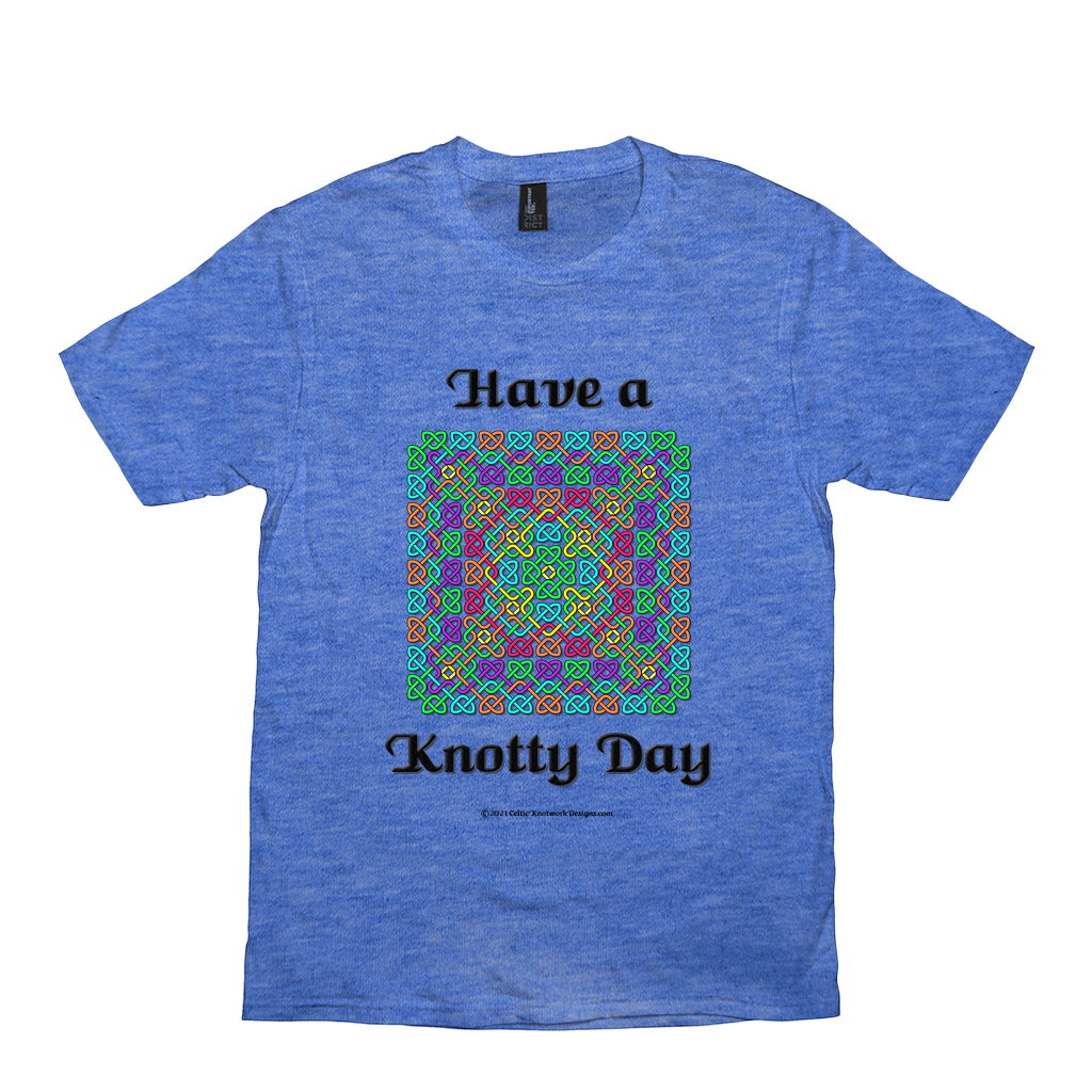 Have a Knotty Day Celtic Knotwork Panel heather royal t-shirt sizes XS-S
