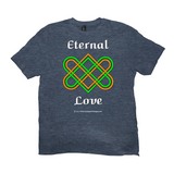 Eternal Love Celtic Heart Knot heather navy t-shirt