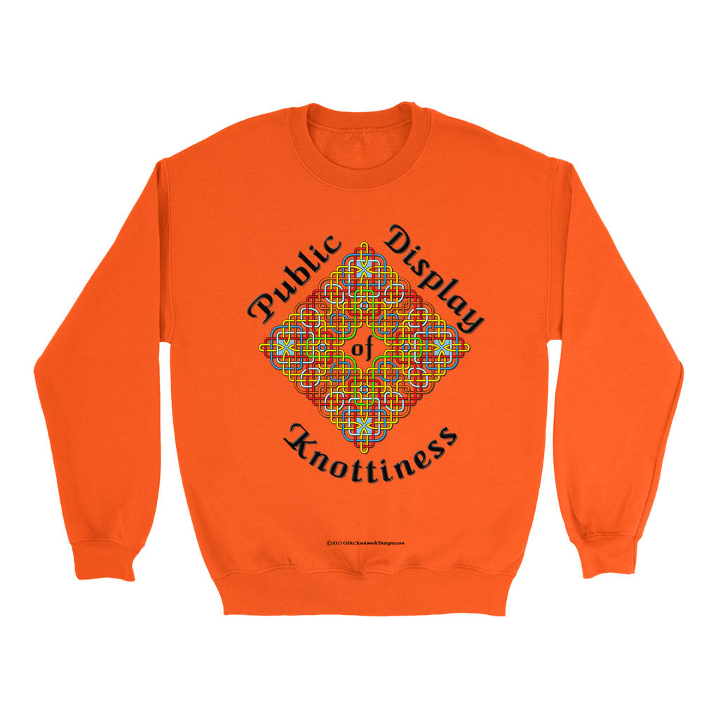 Public Display of Knottiness Celtic Frame orange sweatshirt