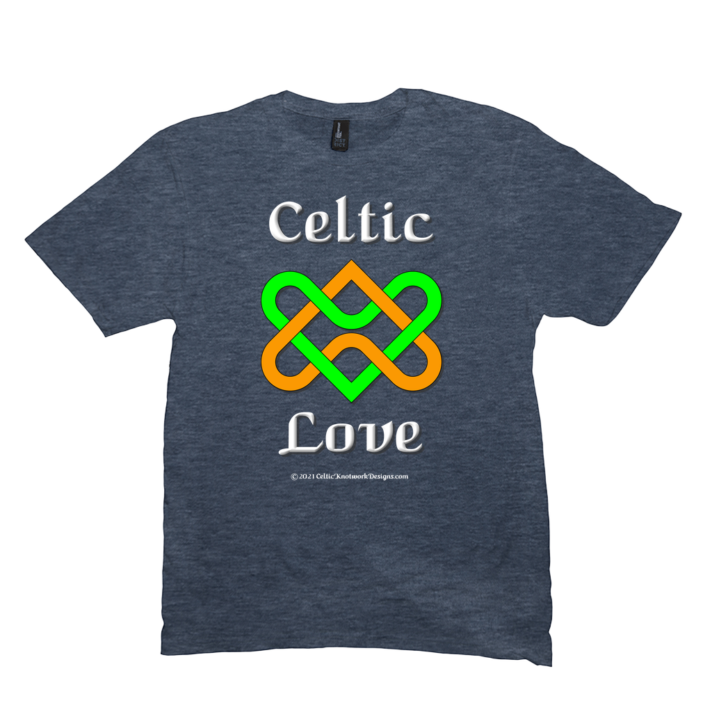 Celtic Love Heart Knot heather navy T-Shirt sizes M-L