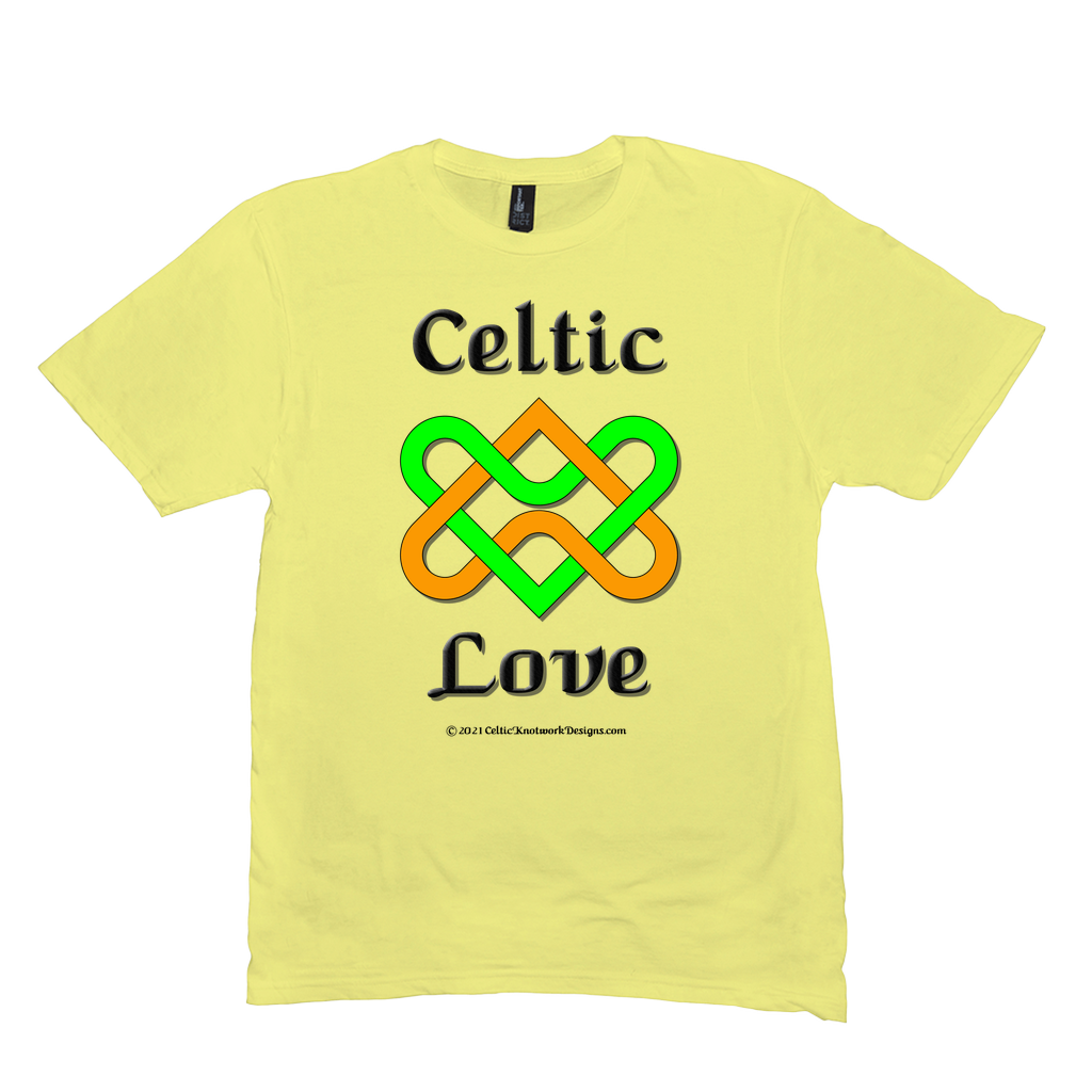 Celtic Love Heart Knot lemon yellow T-Shirt sizes M-L