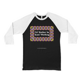 I'd Rather be Knot Working Celtic Knotwork Frame black with white 3/4 sleeve baseball shirt