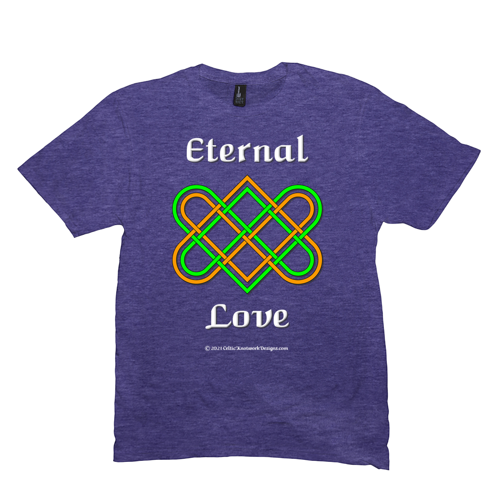 Eternal Love Celtic Heart Knot heather purple T-shirt sizes M-L