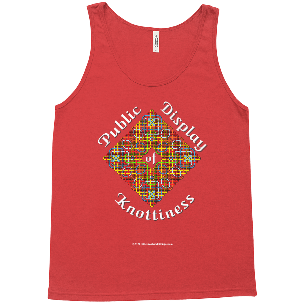 Public Display of Knottiness Celtic Knotwork Frame red tank top sizes XL - 2XL