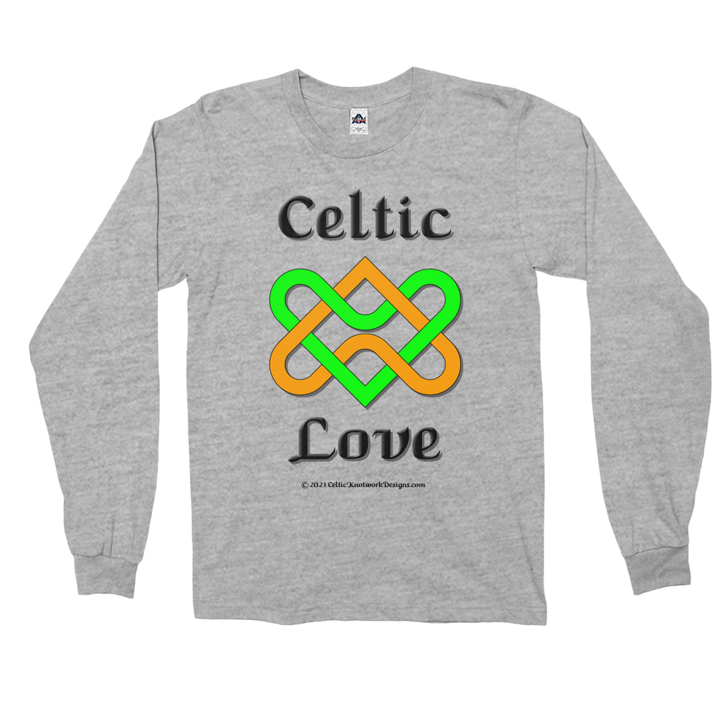 Celtic Love Heart Knot athletic heather long sleeve shirt