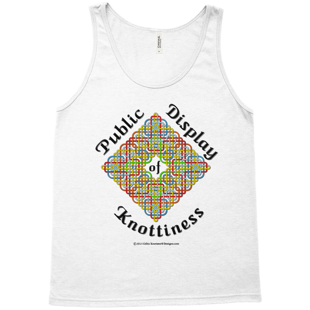 Public Display of Knottiness Celtic Knotwork Frame white tank top sizes XS - L