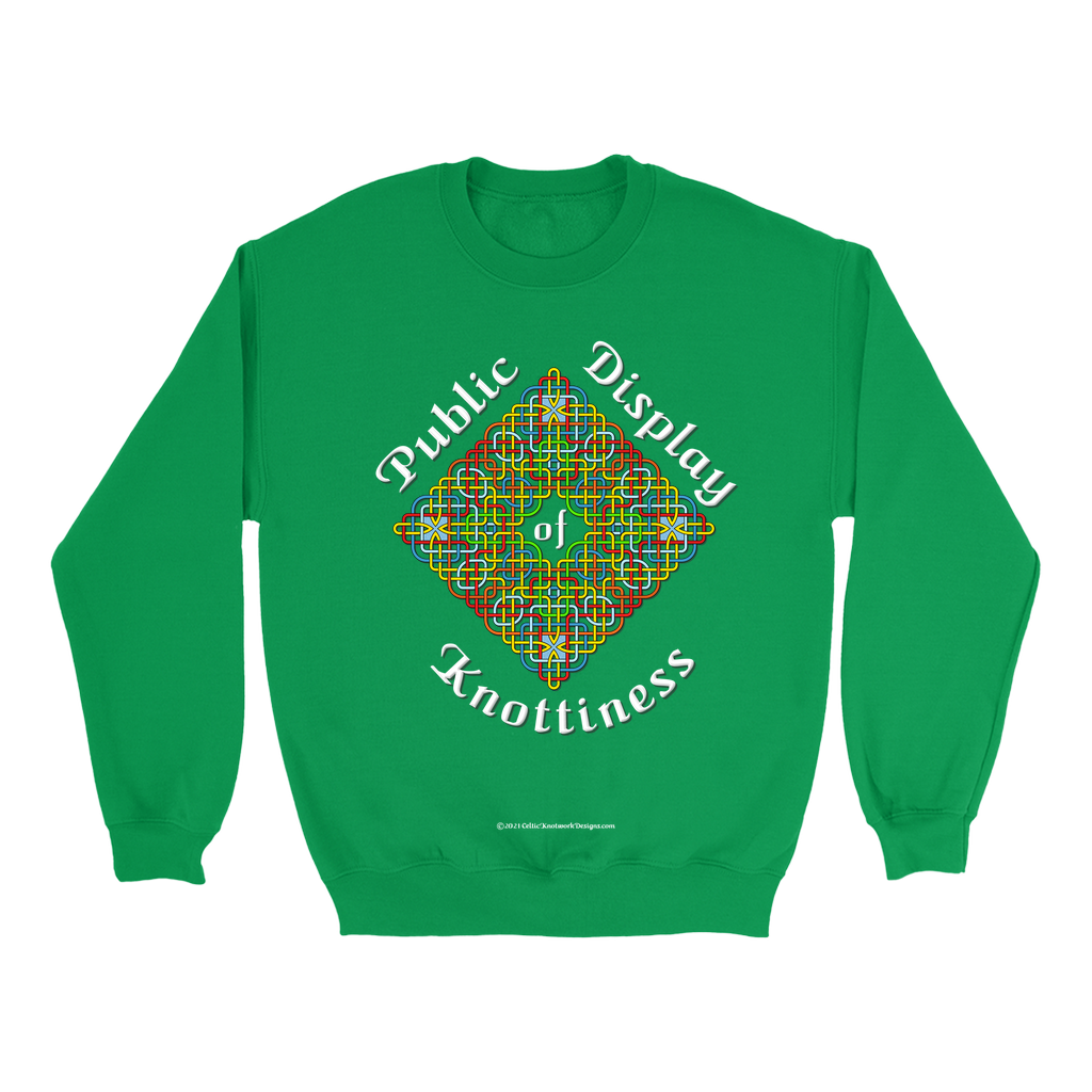 Public Display of Knottiness Celtic Frame Irish green sweatshirt