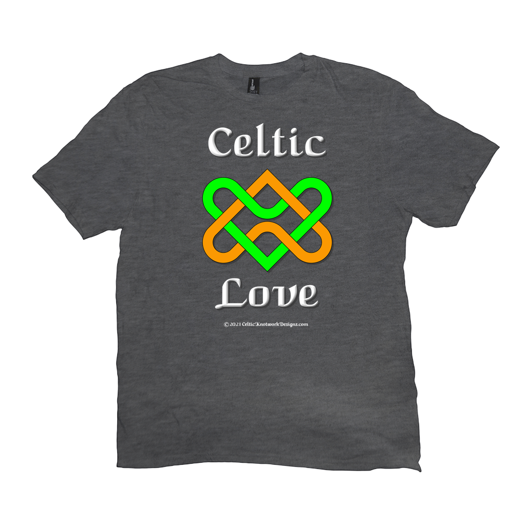 Celtic Love Heart Knot heather charcoal T-shirt
