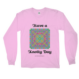 Have a Knotty Day Celtic Knotwork Panel pink long sleeve shirt