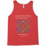 God Said Unto the Celts, Thou Shall Knot . . . And They Did Celtic Knotwork Panel red tank top sizes XL-2XL
