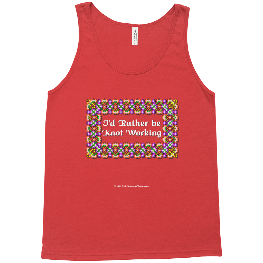 I'd Rather be Knot Working Celtic Knotwork Frame red tank top XL-2XL