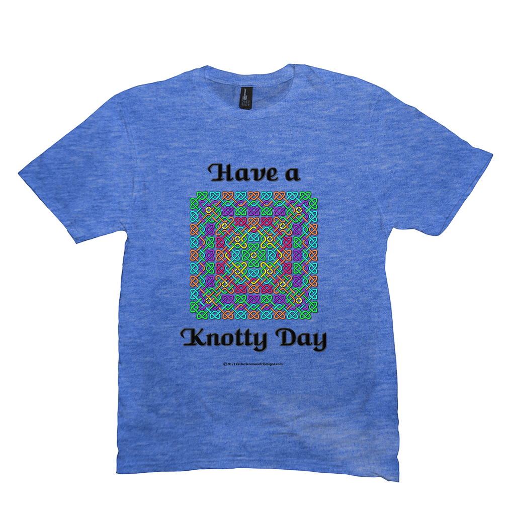 Have a Knotty Day Celtic Knotwork Panel heather royal t-shirt sizes M-L