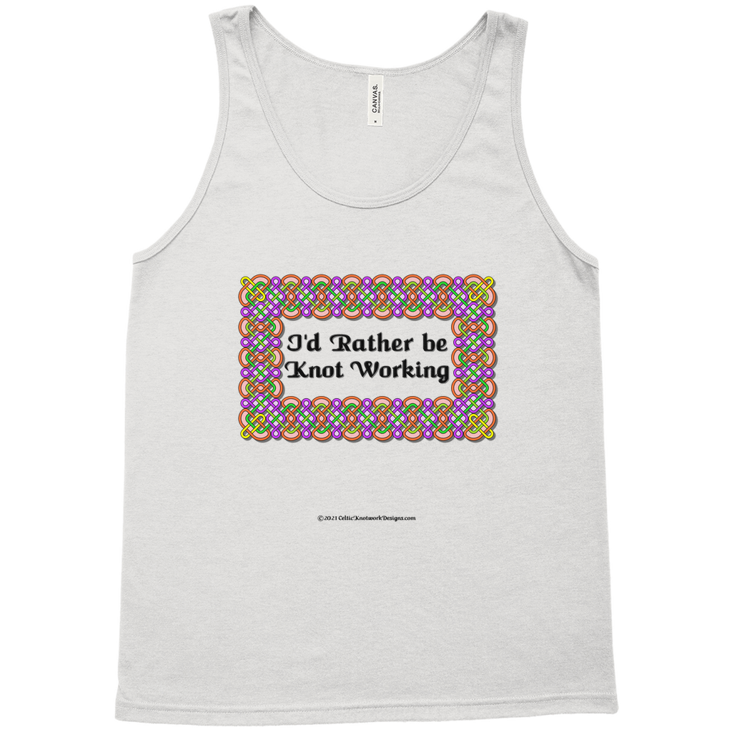 I'd Rather be Knot Working Celtic Knotwork Frame silver tank top XL-2XL