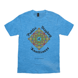 Public Display of Knottiness Celtic Knotwork Frame heather bright turquoise T-shirt size XS - S