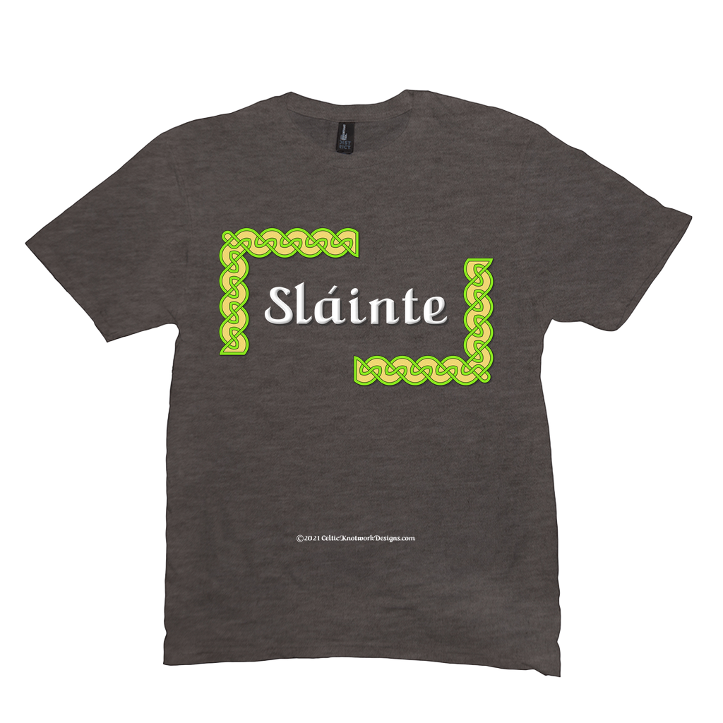 Slainte Celtic Knots heather brown t-shirt size M-L