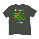 Eternal Love Celtic Heart Knot olive t-shirt