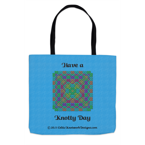 Have a Knotty Day Celtic Knotwork Panel Tote Bags