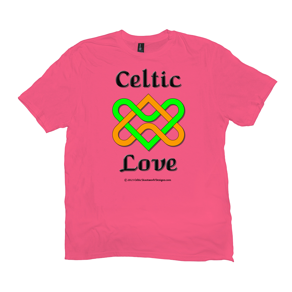 Celtic Love Heart Knot neon pink T-shirt