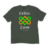 Celtic Love Heart Knot olive T-shirt