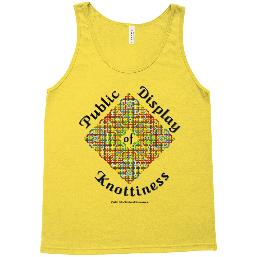 Public Display of Knottiness Celtic Knotwork Frame gold tank top sizes XS - L