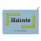 Slainte Celtic Knots 12.5 x 8.5 flat accessory pouch with white zipper back