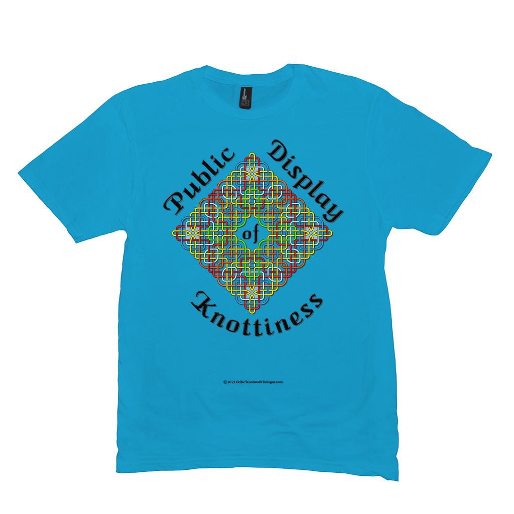 Public Display of Knottiness Celtic Knotwork Frame light turquoise T-shirt size M - L