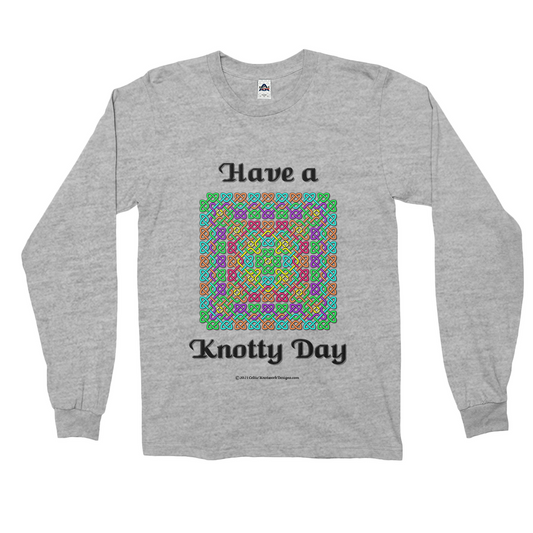 Have a Knotty Day Celtic Knotwork Panel athletic heather long sleeve shirt