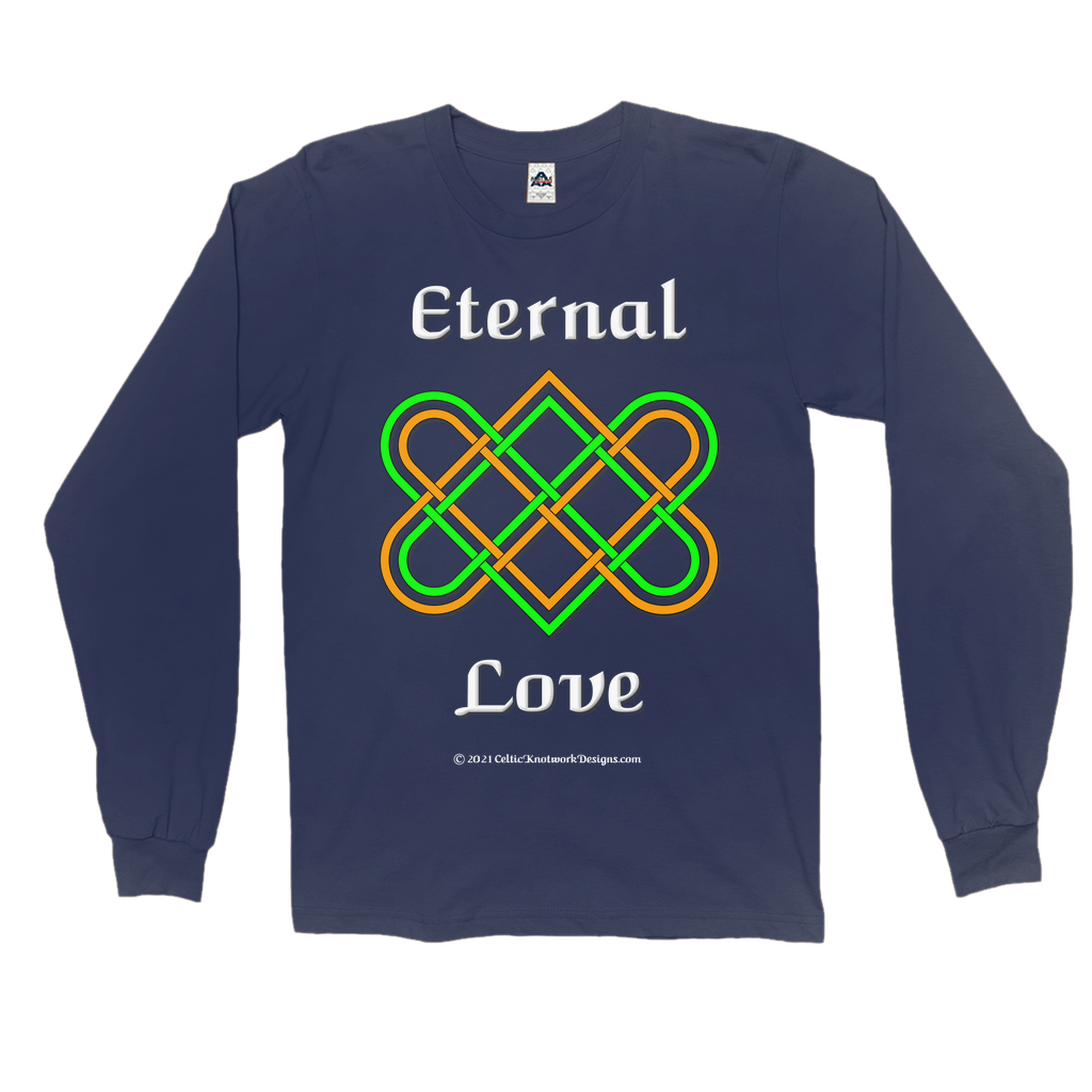 Eternal Love Celtic Heart Knot navy long sleeve shirt