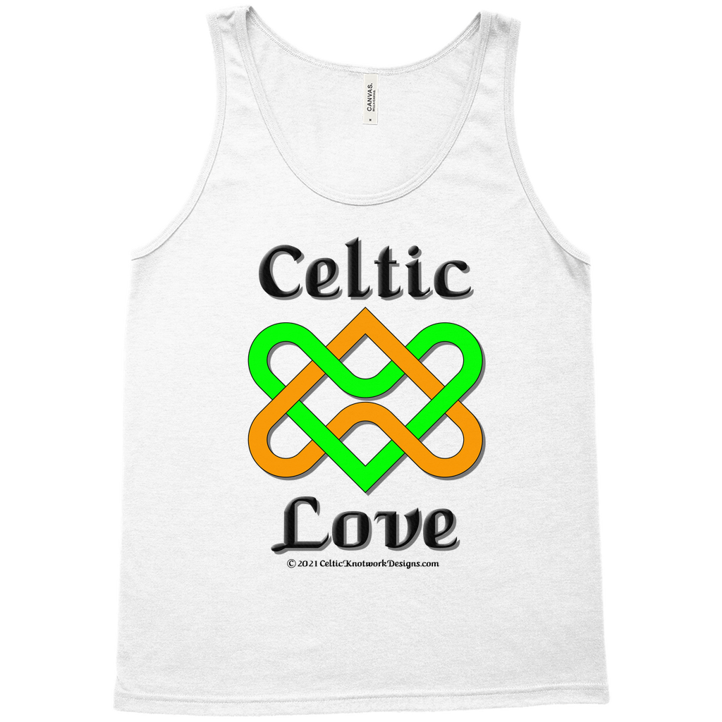 Celtic Love Heart Knot white tank top sizes XS-L
