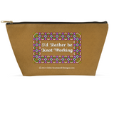 I'd Rather be Knot Working Celtic Knotwork Frame 12.5 x 7 T-bottom accessory pouch with black zipper back
