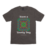 Have a Knotty Day Celtic Knotwork Panel heather brown t-shirt sizes XS-S