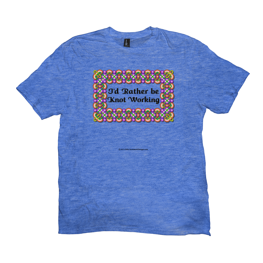 I'd Rather be Knot Working Celtic Knotwork Frame heather royal T-shirt sizes XL-4XL