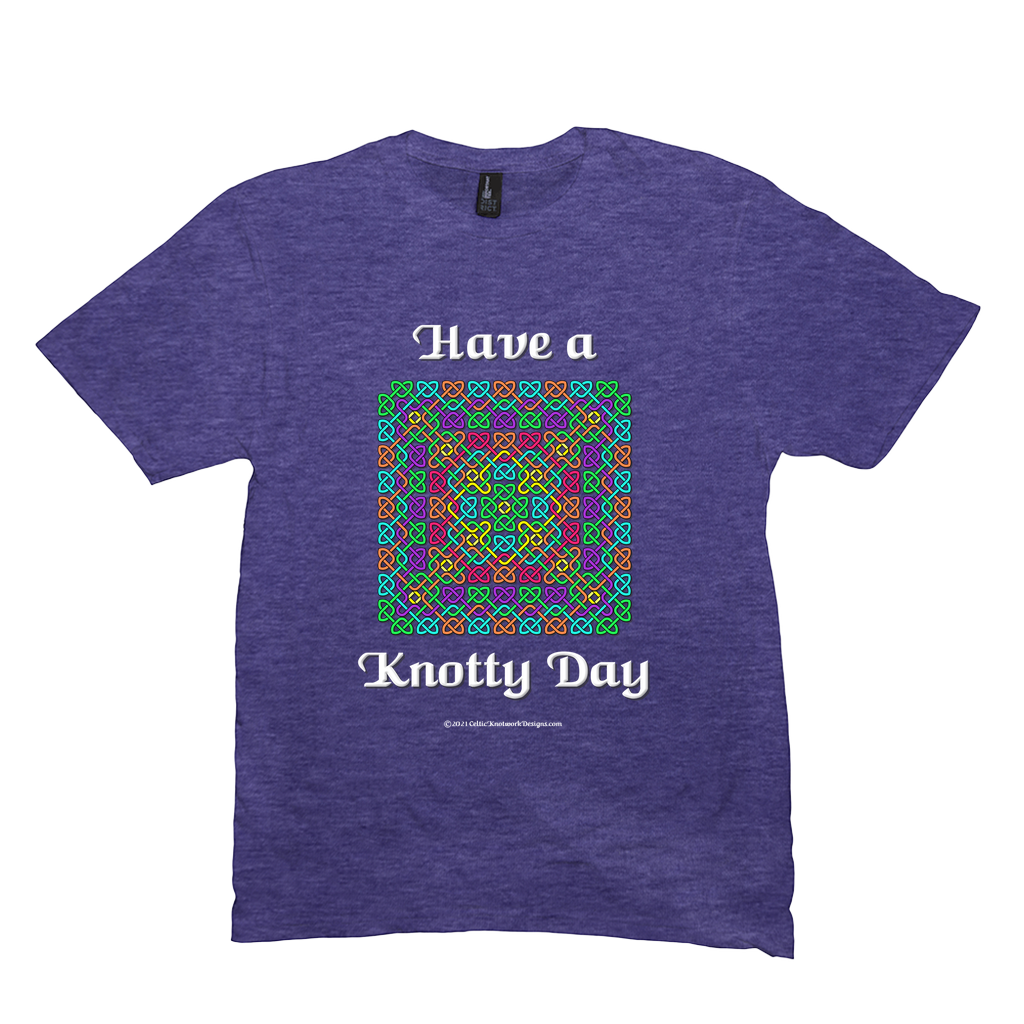 Have a Knotty Day Celtic Knotwork Panel heather purple t-shirt sizes M-L