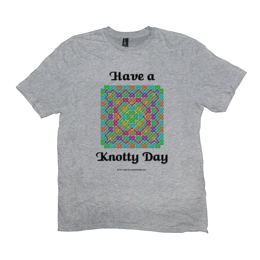 Have a Knotty Day Celtic Knotwork Panel light heather grey t-shirts sizes XL-4XL
