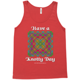 Have a Knotty Day Celtic Knotwork Panel red tank top sizes XS-L