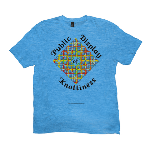 Public Display of Knottiness Celtic Knotwork Frame heather bright turquoise T-shirt sizes XL - 4XL