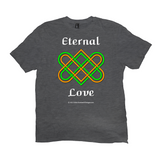 Eternal Love Celtic Heart Knot heather charcoal t-shirt