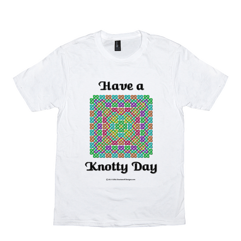 Have a Knotty Day Celtic Knotwork Panel white t-shirt sizes XS-S