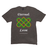 Eternal Love Celtic Heart Knot heather brown T-shirt sizes M-L