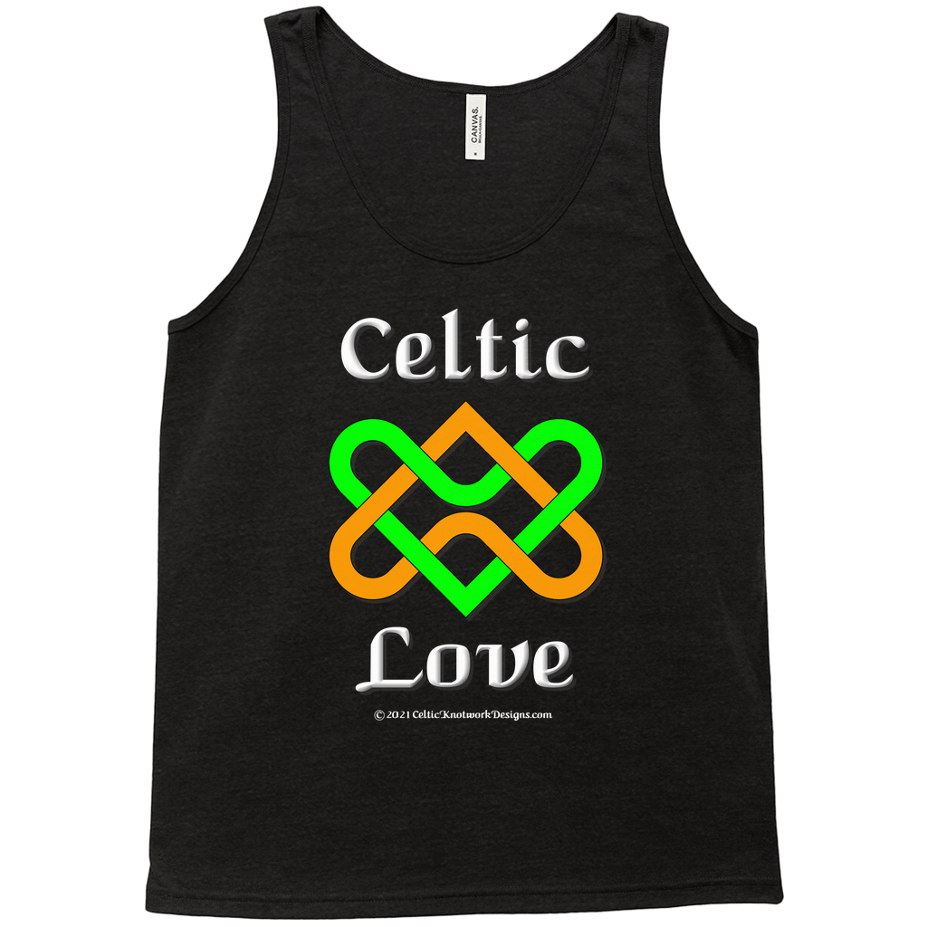 Celtic Love Heart Knot black heather tank top sizes XL-2XL