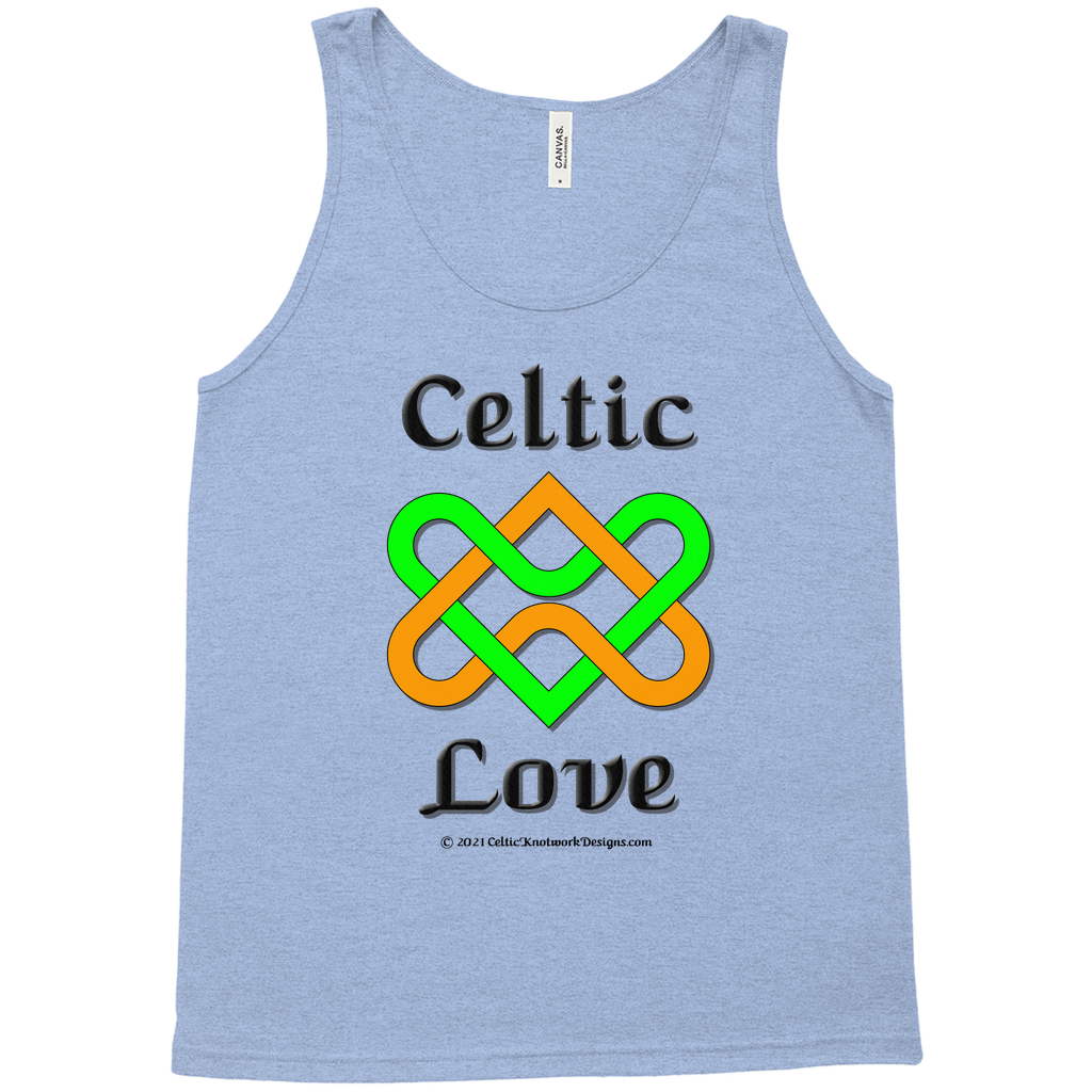 Celtic Love Heart Knot blue tri-blend XL-2XL tank top sizes 