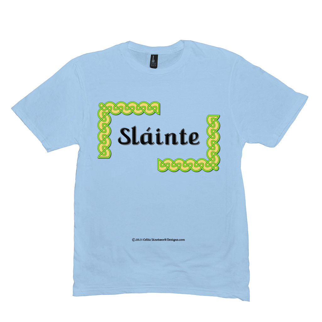 Slainte Celtic Knots ice blue t-shirt size M-L