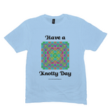Have a Knotty Day Celtic Knotwork Panel ice blue t-shirt sizes M-L