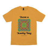 Have a Knotty Day Celtic Knotwork Panel gold t-shirt sizes XS-S