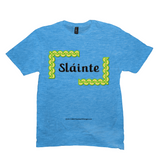 Slainte Celtic Knots heather bright turquoise t-shirt size M-L
