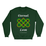 Eternal Love Celtic Heart Knot forest green sweatshirt