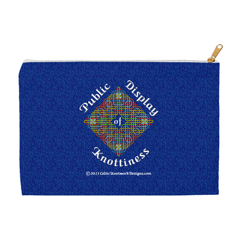 Public Display of Knottiness 8.5 x 6 flat accessory pouch with white zipper front